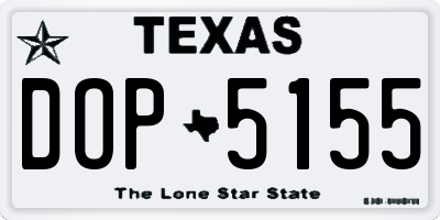 TX license plate DOP5155