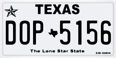 TX license plate DOP5156