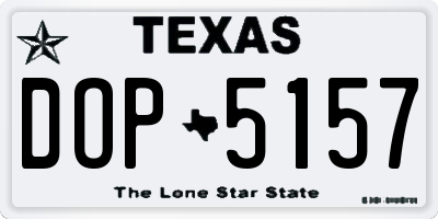 TX license plate DOP5157