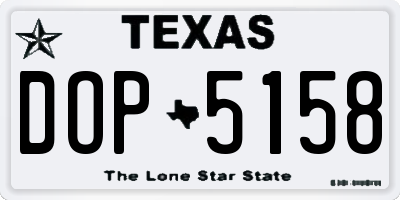 TX license plate DOP5158