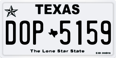 TX license plate DOP5159