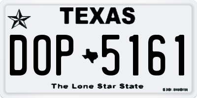 TX license plate DOP5161