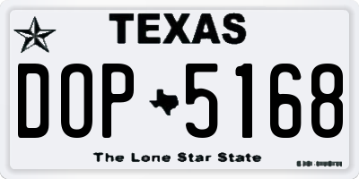 TX license plate DOP5168