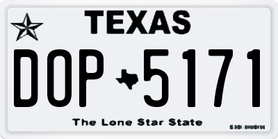 TX license plate DOP5171