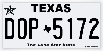 TX license plate DOP5172