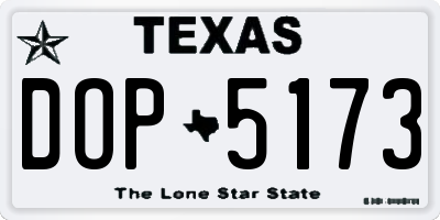 TX license plate DOP5173