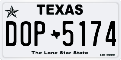 TX license plate DOP5174