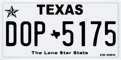 TX license plate DOP5175