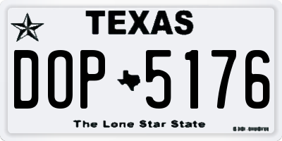 TX license plate DOP5176