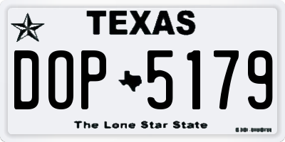 TX license plate DOP5179