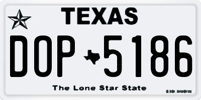 TX license plate DOP5186