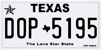 TX license plate DOP5195