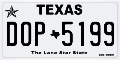 TX license plate DOP5199