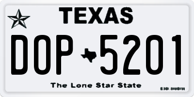 TX license plate DOP5201