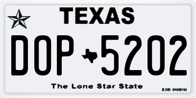 TX license plate DOP5202