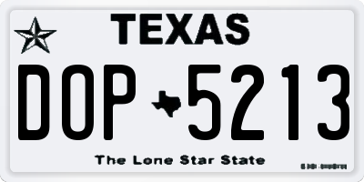 TX license plate DOP5213