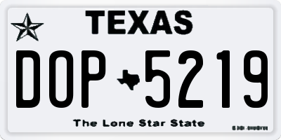 TX license plate DOP5219