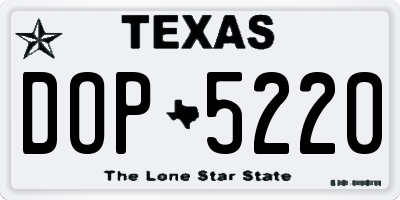 TX license plate DOP5220