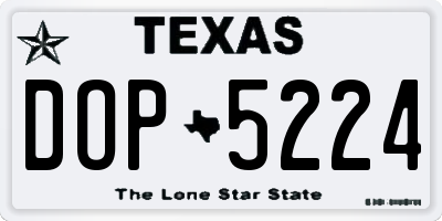 TX license plate DOP5224