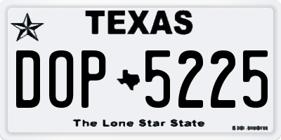 TX license plate DOP5225