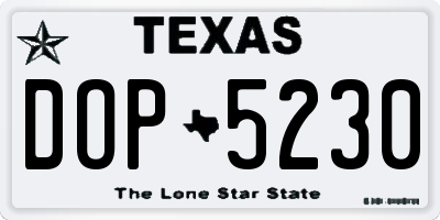 TX license plate DOP5230
