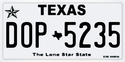 TX license plate DOP5235