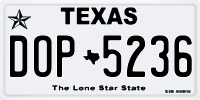 TX license plate DOP5236