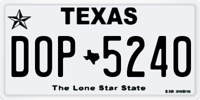 TX license plate DOP5240