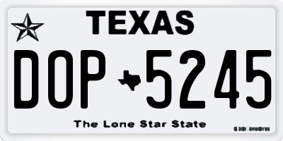 TX license plate DOP5245