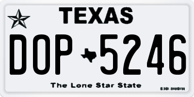 TX license plate DOP5246