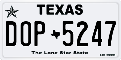TX license plate DOP5247
