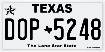 TX license plate DOP5248
