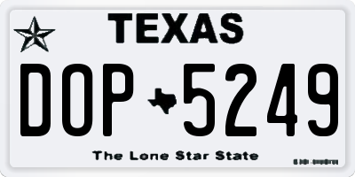 TX license plate DOP5249