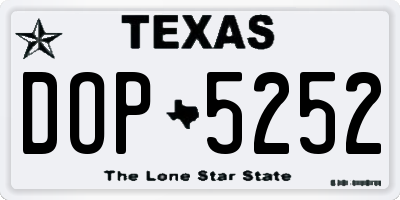 TX license plate DOP5252