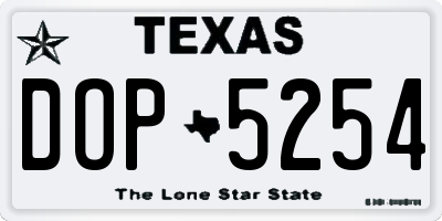 TX license plate DOP5254