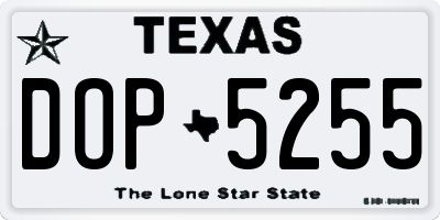 TX license plate DOP5255