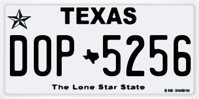 TX license plate DOP5256