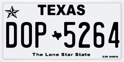 TX license plate DOP5264