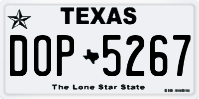 TX license plate DOP5267
