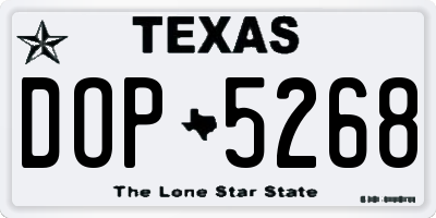 TX license plate DOP5268
