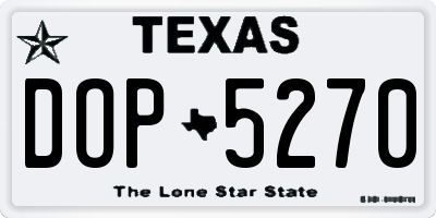 TX license plate DOP5270