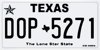 TX license plate DOP5271