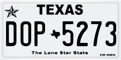 TX license plate DOP5273