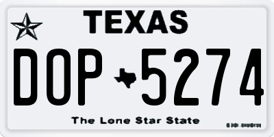TX license plate DOP5274