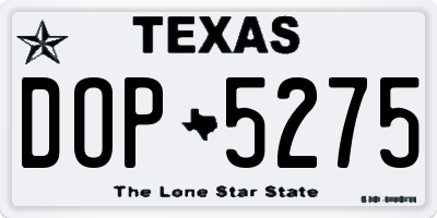 TX license plate DOP5275