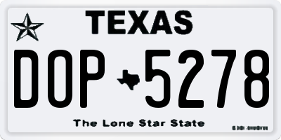 TX license plate DOP5278