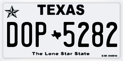 TX license plate DOP5282