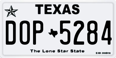 TX license plate DOP5284