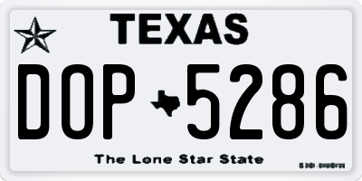 TX license plate DOP5286