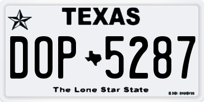 TX license plate DOP5287